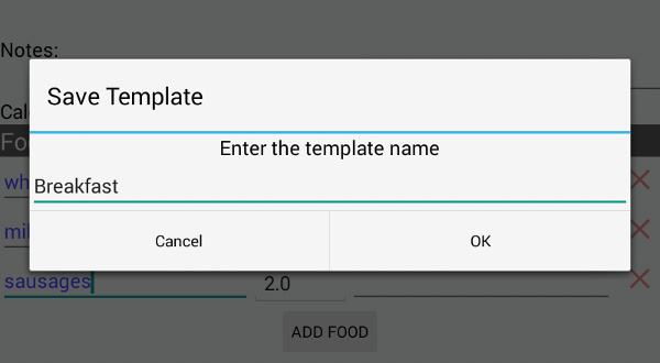 Entry Template Save Dialog