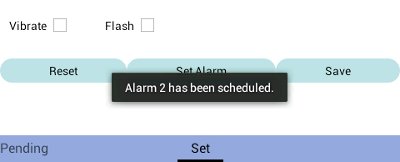 Alarm scheduled notice